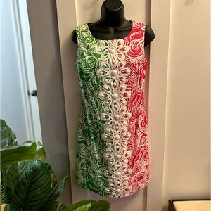 Lilly Pullitzer Jubilee Collection Tenley Sleeveless Shift Dress Pink/Green US 4